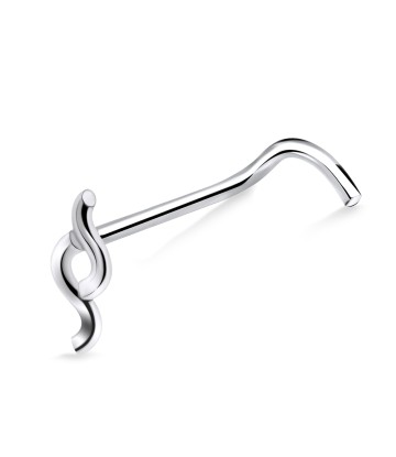 Cool Design Silver Curved Nose Stud NSKB-384